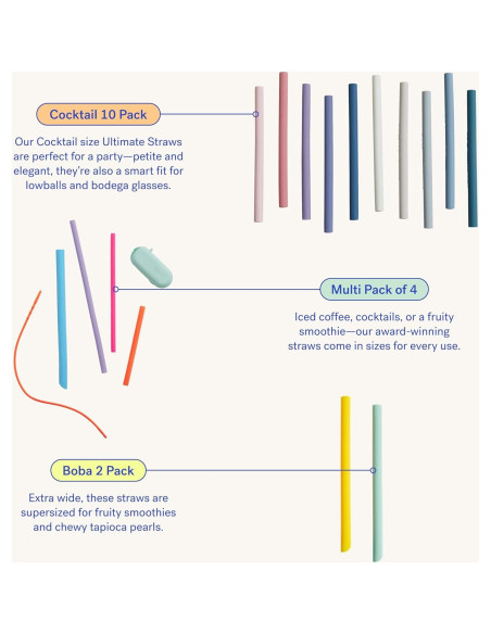 Pajitas de Silicona Reutilizables Consíguelo Bien 5 Unidades 26.7 cm