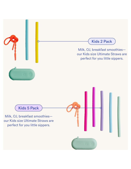 Pajitas de Silicona Reutilizables Consíguelo Bien 5 Unidades 26.7 cm