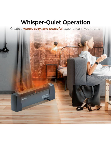 Calefactor de Zócalo Comfort Zone CZ650B 1500W Digital Negro