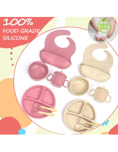 Juego de Alimentación para Bebés SINBDLAI - 12 Piezas Silicona 2