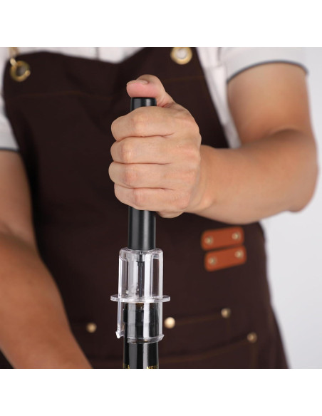 Abrebotellas de aire Hansengter + 2 vertedores de vino negro