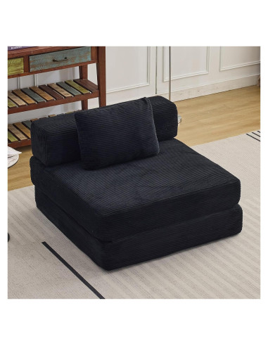 Sofá Cama Plegable ETCZOYE Individual Negro 100x75 cm