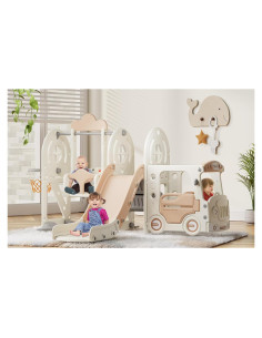 Tobogán para Niños BIERUM 10 en 1 con Columpio y Aro