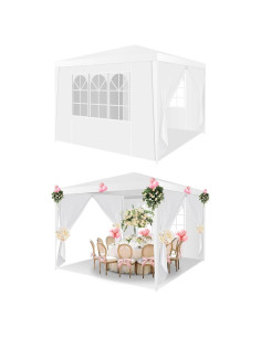 Carpa Canopy HOTEEL 3x3m Blanca Impermeable con Paredes Removibles