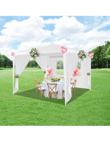 Carpa Canopy HOTEEL 3x3m Blanca Impermeable con Paredes Removibles