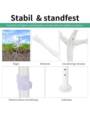 Carpa Canopy HOTEEL 3x3m Blanca Impermeable con Paredes Removibles