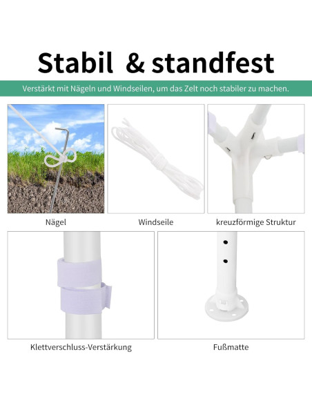 Carpa Canopy HOTEEL 3x3m Blanca Impermeable con Paredes Removibles