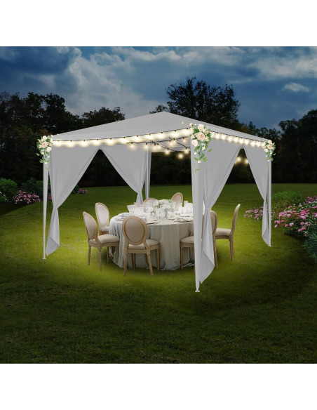 Carpa Canopy HOTEEL 3x3m Blanca Impermeable con Paredes Removibles