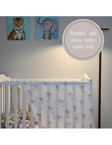 Manta de Envuelo LollyBanks 100% Algodón 120x120 cm Pollito y Conejo