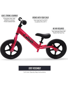 Bicicleta de Equilibrio LAVA Sport Rosa para Niños 2-5 Años 2