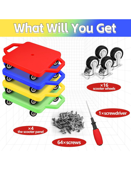 4 Tablas de Scooter Deportivo SUNYIWJIE para Niños - Colores Variados