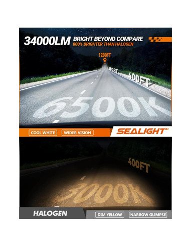 Bombillas de Niebla H7 SEALIGHT X4I 55000LM 6500K Blanco Frío