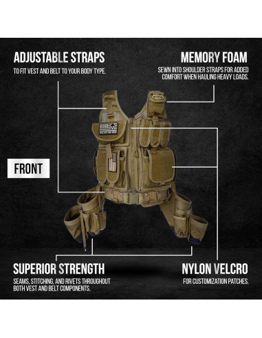 Chaleco Táctico SOTG Charlie Cordura 2.68 kg 26-48 Coyote Tan