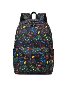 Mochila Escolar para Niños Negro 20L con Compartimento para Laptop
