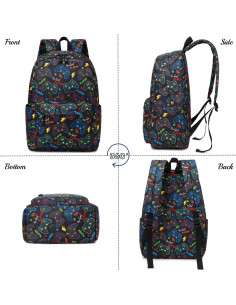 Mochila Escolar para Niños Negro 20L con Compartimento para Laptop 2