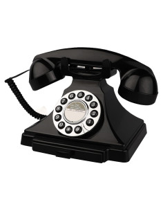 Teléfono Vintage con Cable Artisam 1929S Negro para Oficina