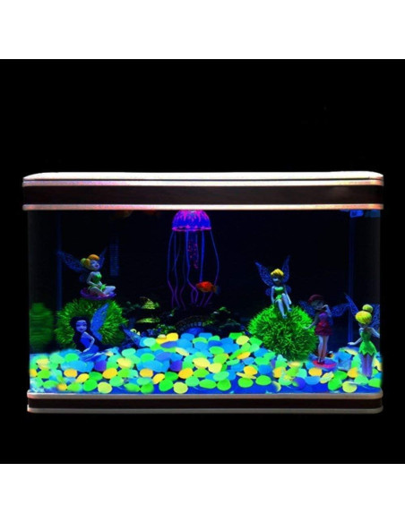 100 Piedras Luminiscentes Brillantes para Jardín y Acuario - Blanco