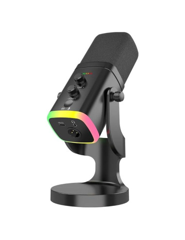 Micrófono Dinámico USB/XLR YU8 Black para Juegos y Grabación