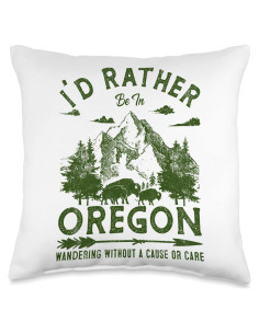 Almohada Vintage 16x16 cm Poliester Excursionistas Oregon