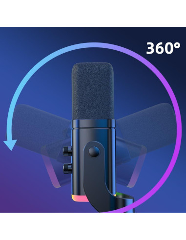 Micrófono Dinámico USB/XLR YU8 Black para Juegos y Grabación