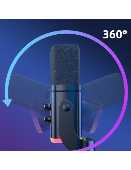 Micrófono Dinámico USB/XLR YU8 Black para Juegos y Grabación