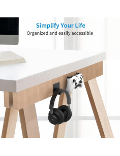 Soporte Adhesivo para Auriculares SOKUSIN - Gancho Universal Negro 2