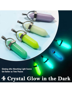 40 Colgantes de Cristal Sanador ROADPLUM - Brillan en la Oscuridad 2
