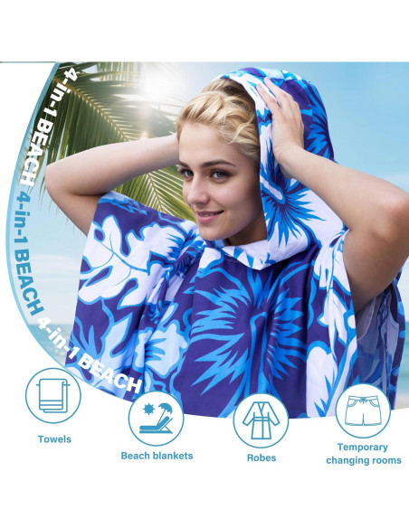 Poncho de Cambio de Surf Catalonia Microfibra Floral 89x150 cm