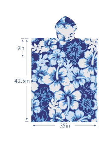 Poncho de Cambio de Surf Catalonia Microfibra Floral 89x150 cm