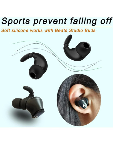 Puntas de oído Luckvan para Beats Studio Buds - Espuma negra