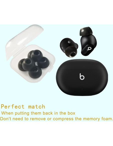 Puntas de oído Luckvan para Beats Studio Buds - Espuma negra
