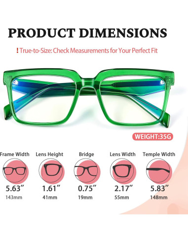 Gafas bloqueadoras luz azul R.F.YFQH TR90 unisex verde albahaca