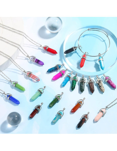 40 Colgantes de Cristal Sanador ROADPLUM - Brillan en la Oscuridad