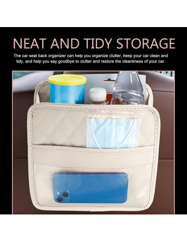 Organizador de Asiento de Coche Ferianl Beige Impermeable