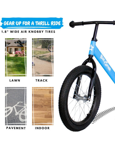 Bicicleta de Equilibrio Bicystar 16" Ajustable para Niños