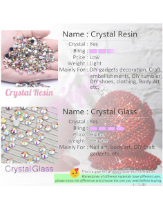 Cristales de Resina Rhinestones 12 Colores 5mm qiipii Manualidades 2
