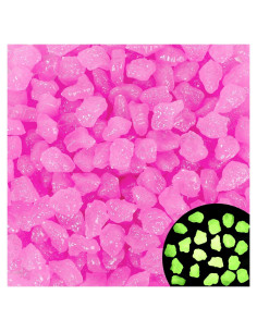 200 Piedras Brillantes Luminiscentes Rosa - Decoración Jardín y Acuario