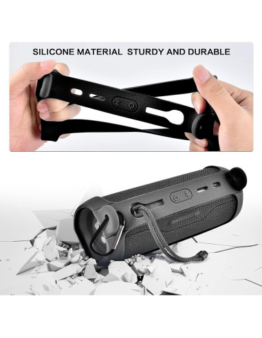 Funda de silicona para altavoz JBL Flip 6 - Negro, ligera y resistente