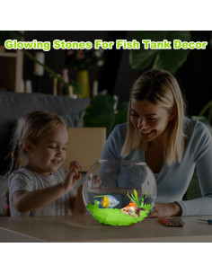 200 Piedras Brillantes Luminiscentes Rosa - Decoración Jardín y Acuario 2