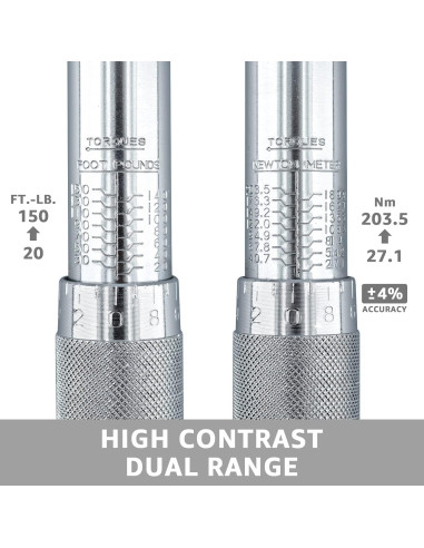 Llave de Torque de Click Amazon Basics 1/2" 27-203.5 Nm