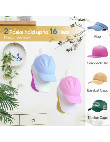 Soporte para Gorras de Béisbol Taimimy 2 Pcs Acrílico Transparente