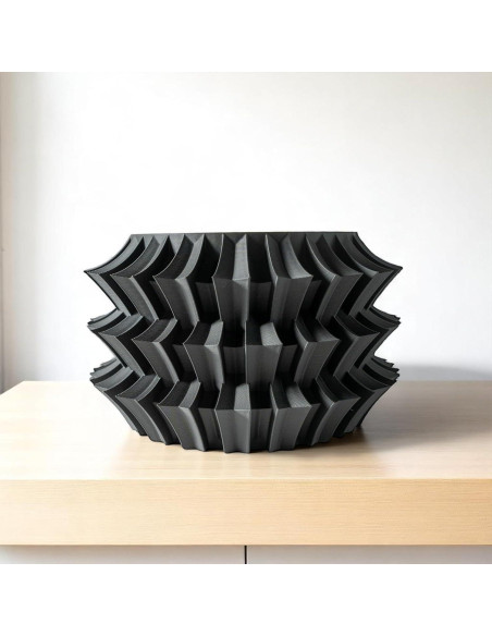 Maceta Moderna Shogun Galería de Goteo 15.24 cm Negro