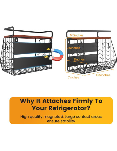 Cesta Magnética para Nevera Yanone - Organizador de Cocina 2.26 kg