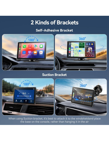 Pantalla Inalámbrica Portátil Carplay 8" Carpeer con GPS y Cámara 4K