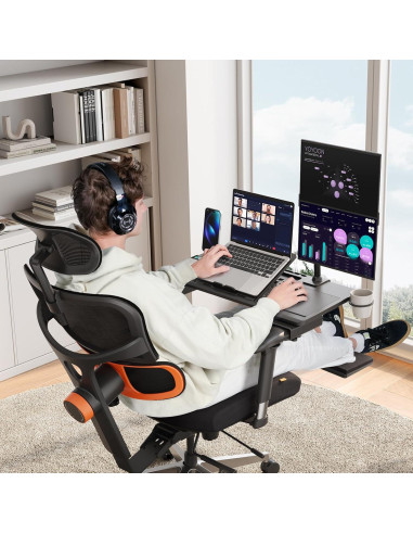 Mesa de cama ajustable Newtral LAPRO-B, negra, plegable