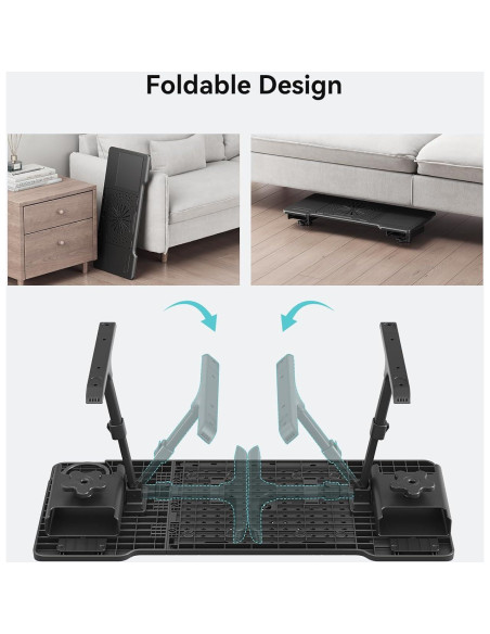 Mesa de cama ajustable Newtral LAPRO-B, negra, plegable