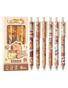 Bolígrafos de Gel Retráctiles MOZXIRZ 0.5mm Tinta Negra 6 Pcs