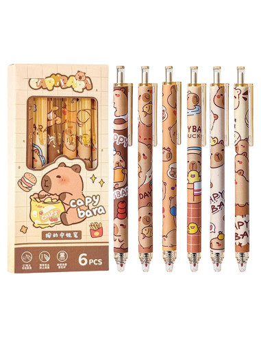 Bolígrafos de Gel Retráctiles MOZXIRZ 0.5mm Tinta Negra 6 Pcs