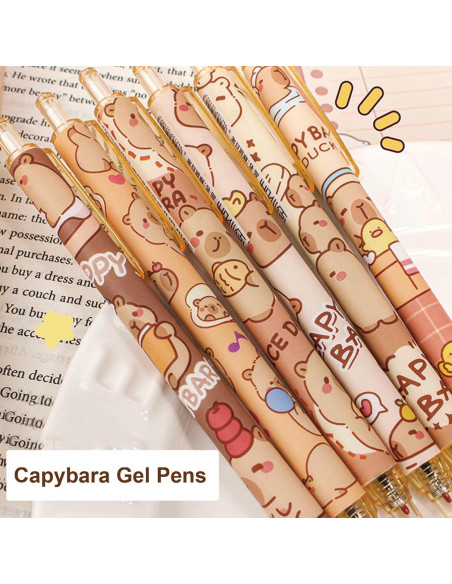 Bolígrafos de Gel Retráctiles MOZXIRZ 0.5mm Tinta Negra 6 Pcs