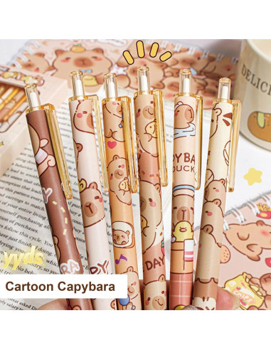 Bolígrafos de Gel Retráctiles MOZXIRZ 0.5mm Tinta Negra 6 Pcs